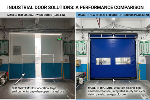 industrial-swinging-doors-vs-automatic-fast-speed-zipper-doors PIC
