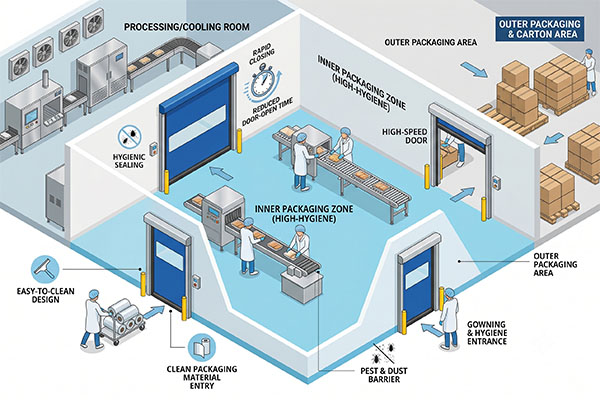 High-Speed Doors for Hygienic Packaging Areas