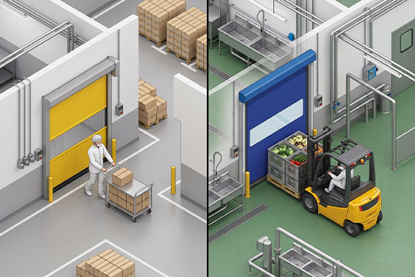 High Speed Doors vs Zipper High Speed Doors for Food Processing Plants