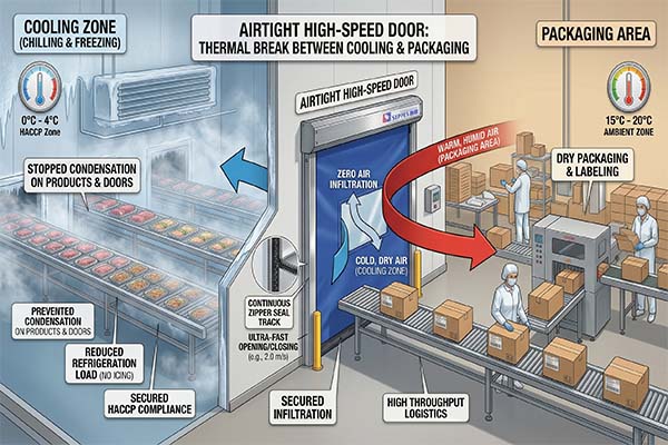 airtight high-speed door Between Cooling and Packaging Zones-clean