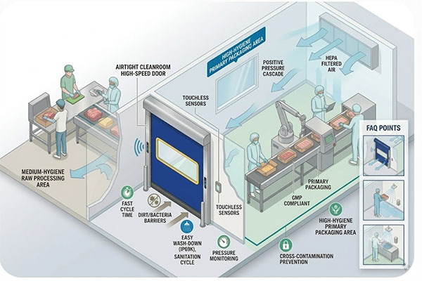 cleanroom high-speed door for food packaging