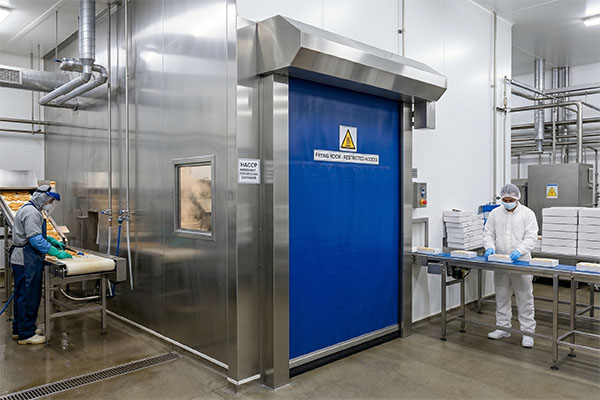 high speed stainless steel fabric doors for frying areas