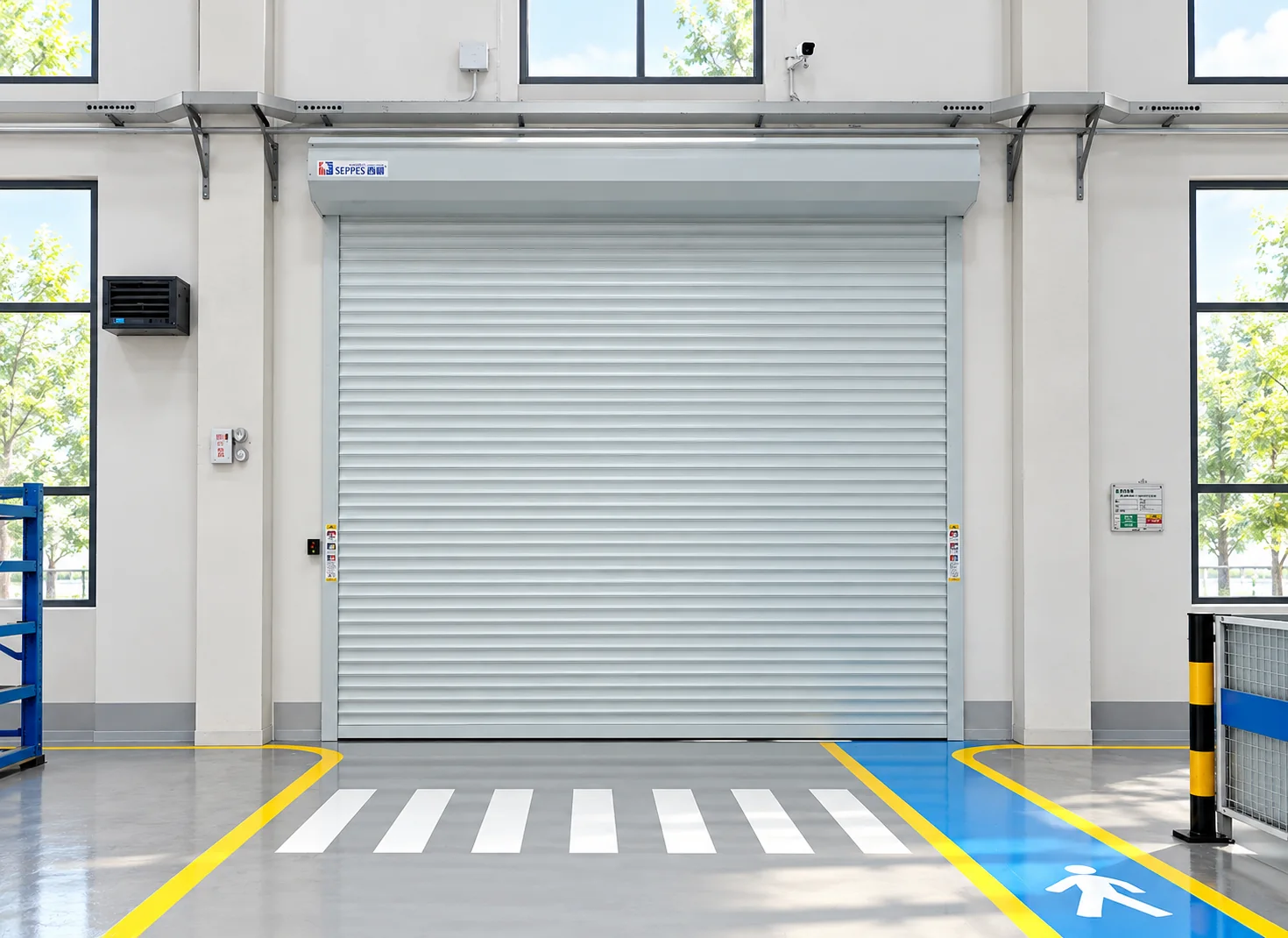 White roller shutters