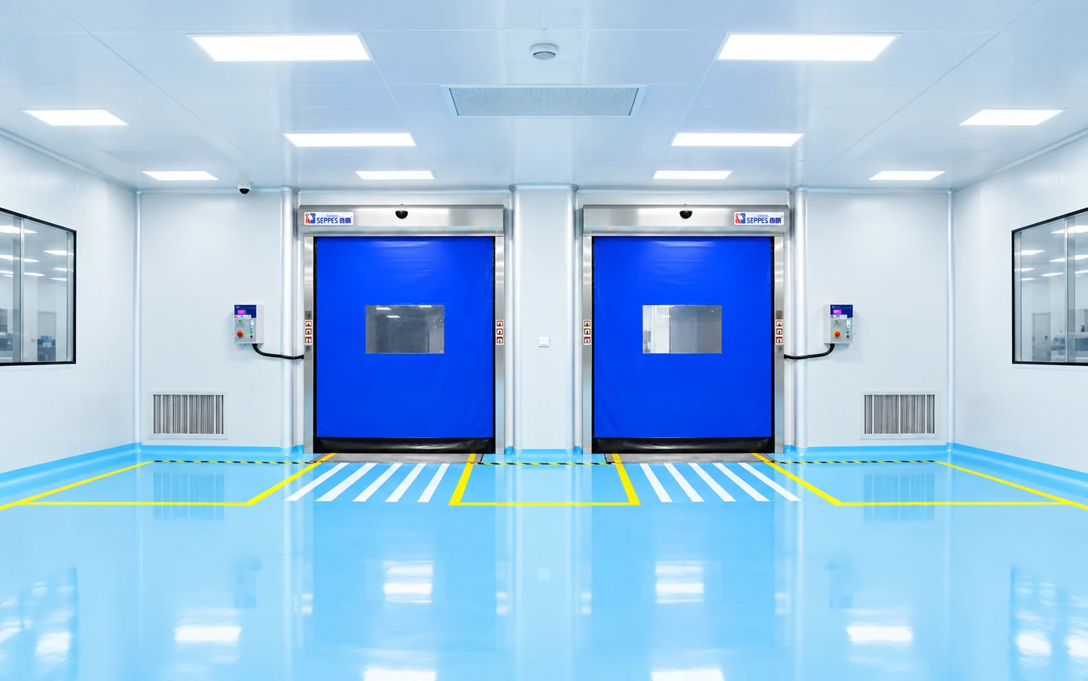 zipper high speed roll-up door  for cleanroom access
