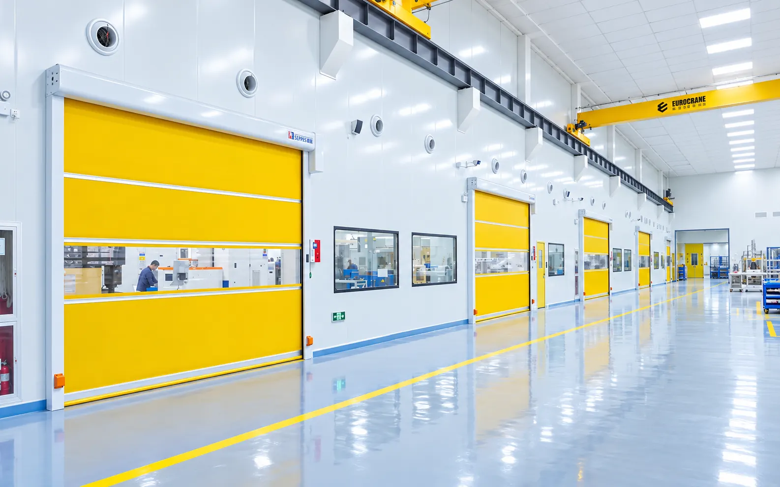 PVC roll-up  door for frequent internal traffic