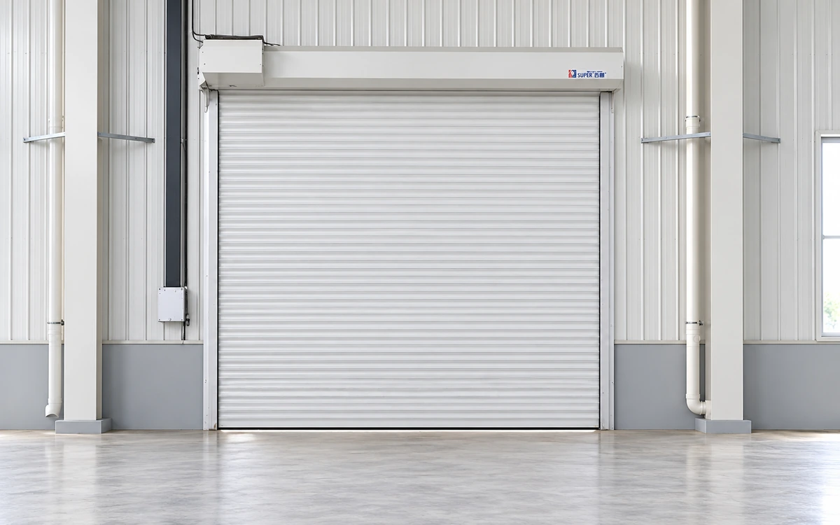 Roller shutter door at a warehouse goods entrance